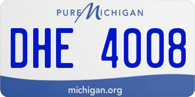 MI license plate DHE4008