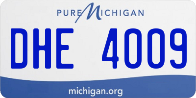 MI license plate DHE4009