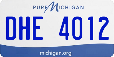 MI license plate DHE4012