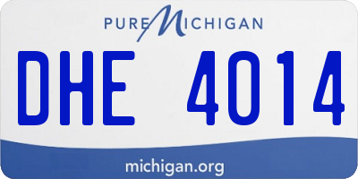 MI license plate DHE4014