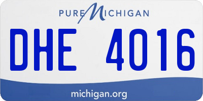 MI license plate DHE4016