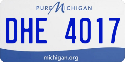 MI license plate DHE4017