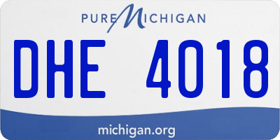 MI license plate DHE4018