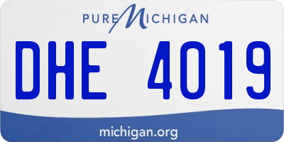 MI license plate DHE4019