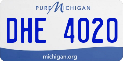 MI license plate DHE4020