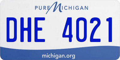 MI license plate DHE4021