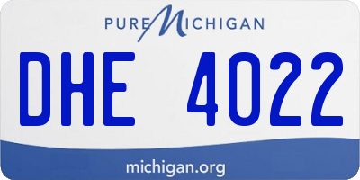 MI license plate DHE4022
