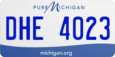 MI license plate DHE4023