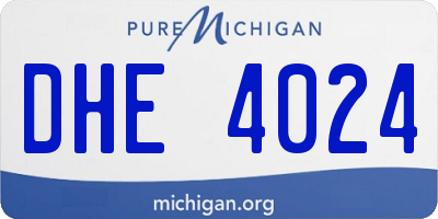 MI license plate DHE4024