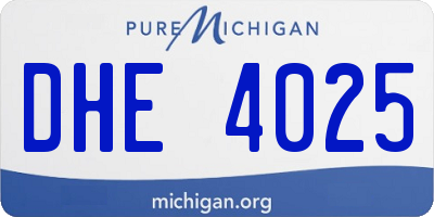 MI license plate DHE4025
