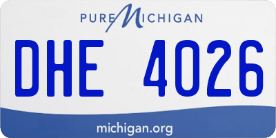 MI license plate DHE4026
