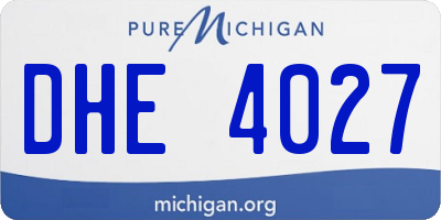 MI license plate DHE4027