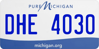 MI license plate DHE4030