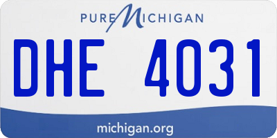 MI license plate DHE4031