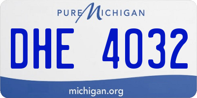 MI license plate DHE4032