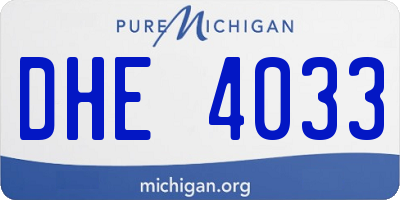 MI license plate DHE4033