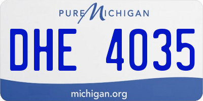 MI license plate DHE4035