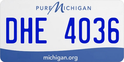 MI license plate DHE4036