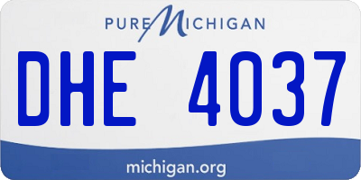MI license plate DHE4037