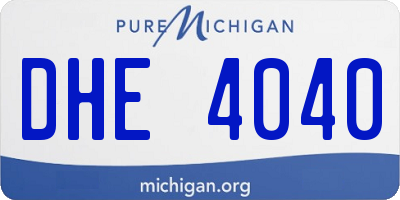 MI license plate DHE4040