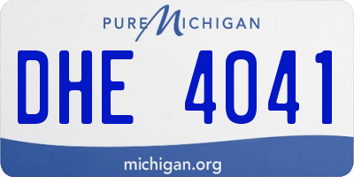 MI license plate DHE4041