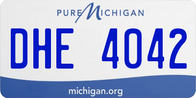 MI license plate DHE4042