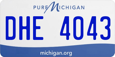 MI license plate DHE4043