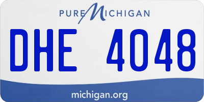 MI license plate DHE4048