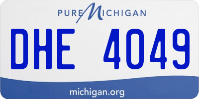 MI license plate DHE4049