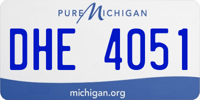 MI license plate DHE4051