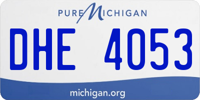 MI license plate DHE4053