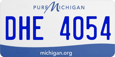MI license plate DHE4054