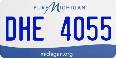 MI license plate DHE4055