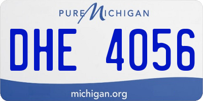 MI license plate DHE4056