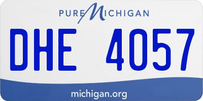 MI license plate DHE4057