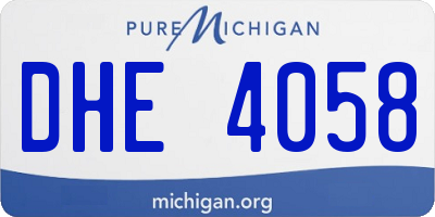 MI license plate DHE4058