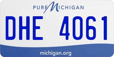MI license plate DHE4061