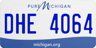 MI license plate DHE4064