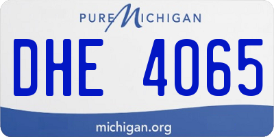 MI license plate DHE4065