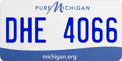 MI license plate DHE4066
