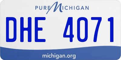 MI license plate DHE4071