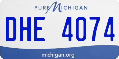 MI license plate DHE4074