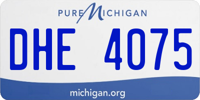 MI license plate DHE4075
