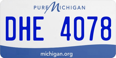 MI license plate DHE4078