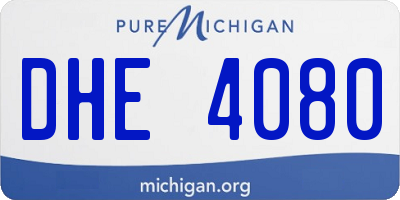 MI license plate DHE4080