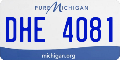 MI license plate DHE4081