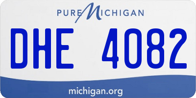 MI license plate DHE4082