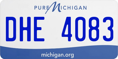 MI license plate DHE4083