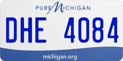 MI license plate DHE4084