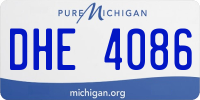 MI license plate DHE4086